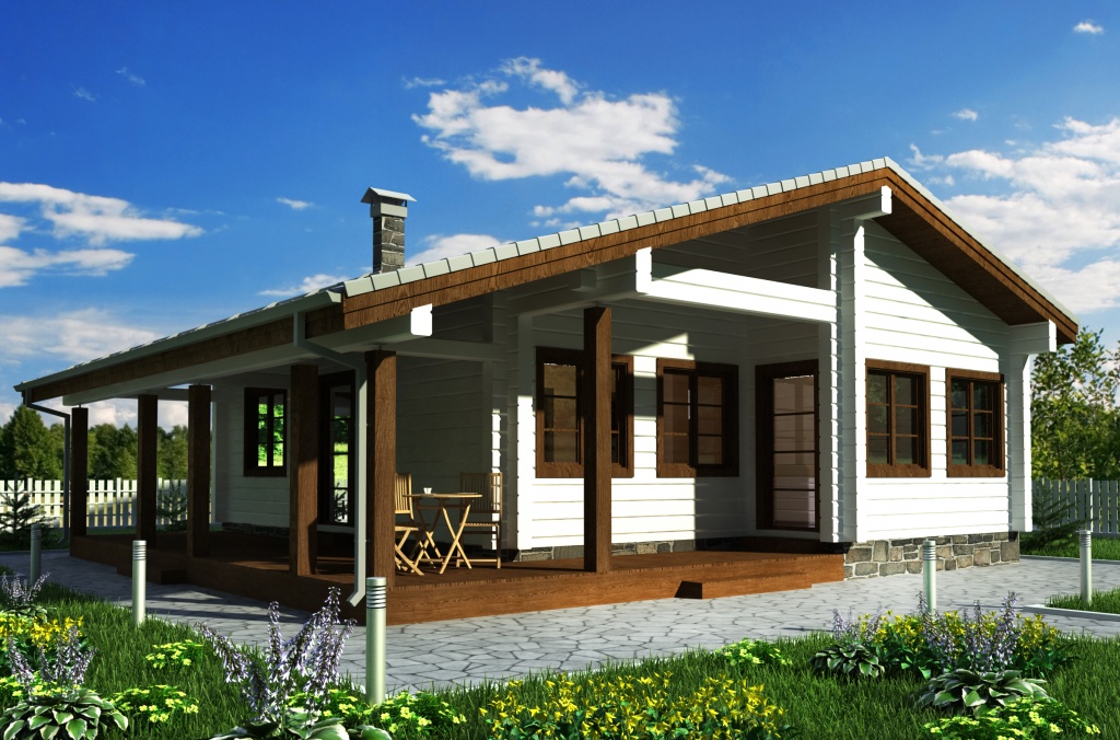 Визуализация при проектировании деревянного дома вид 2